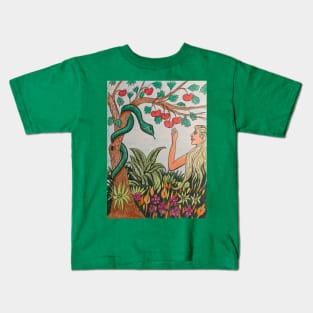 Eve in the Garden of Eden Kids T-Shirt